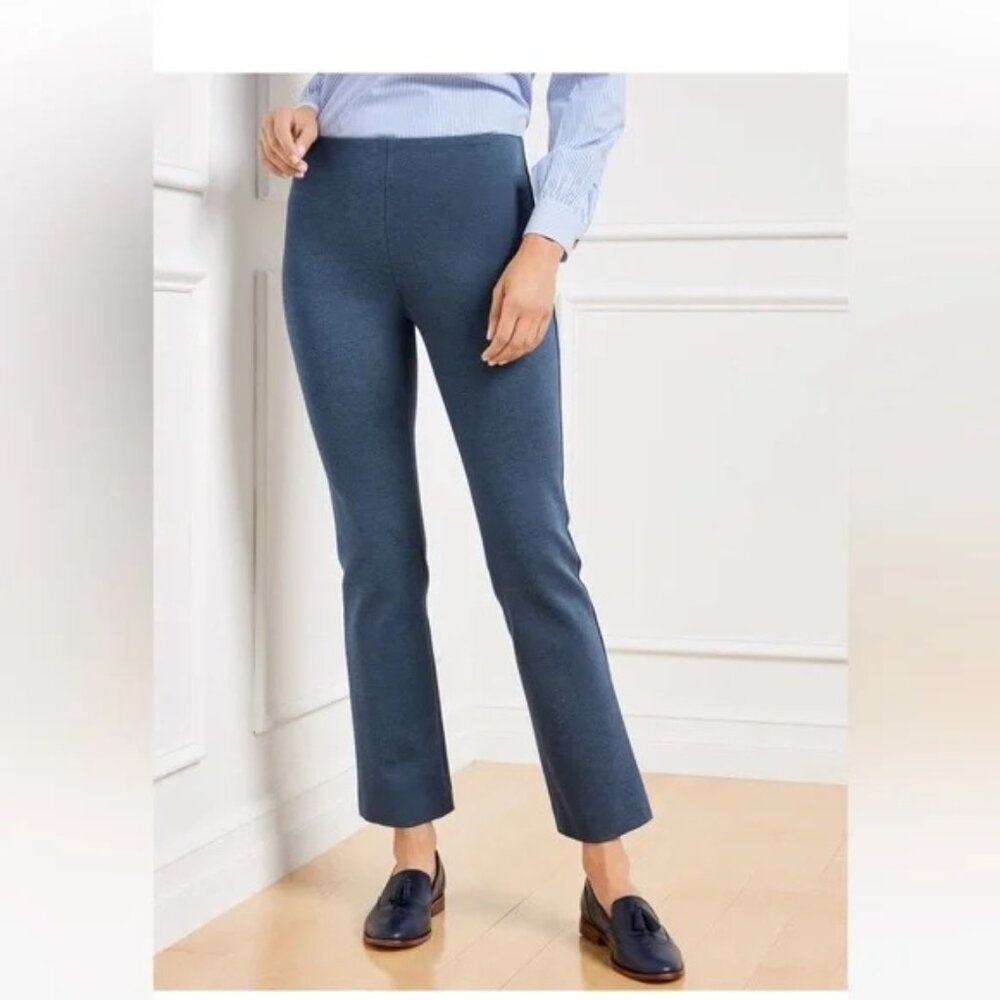 NWT Talbots Womens Size 4P 8 or 12 Blue Pull On Elastic Waist Montauk Pants NEW